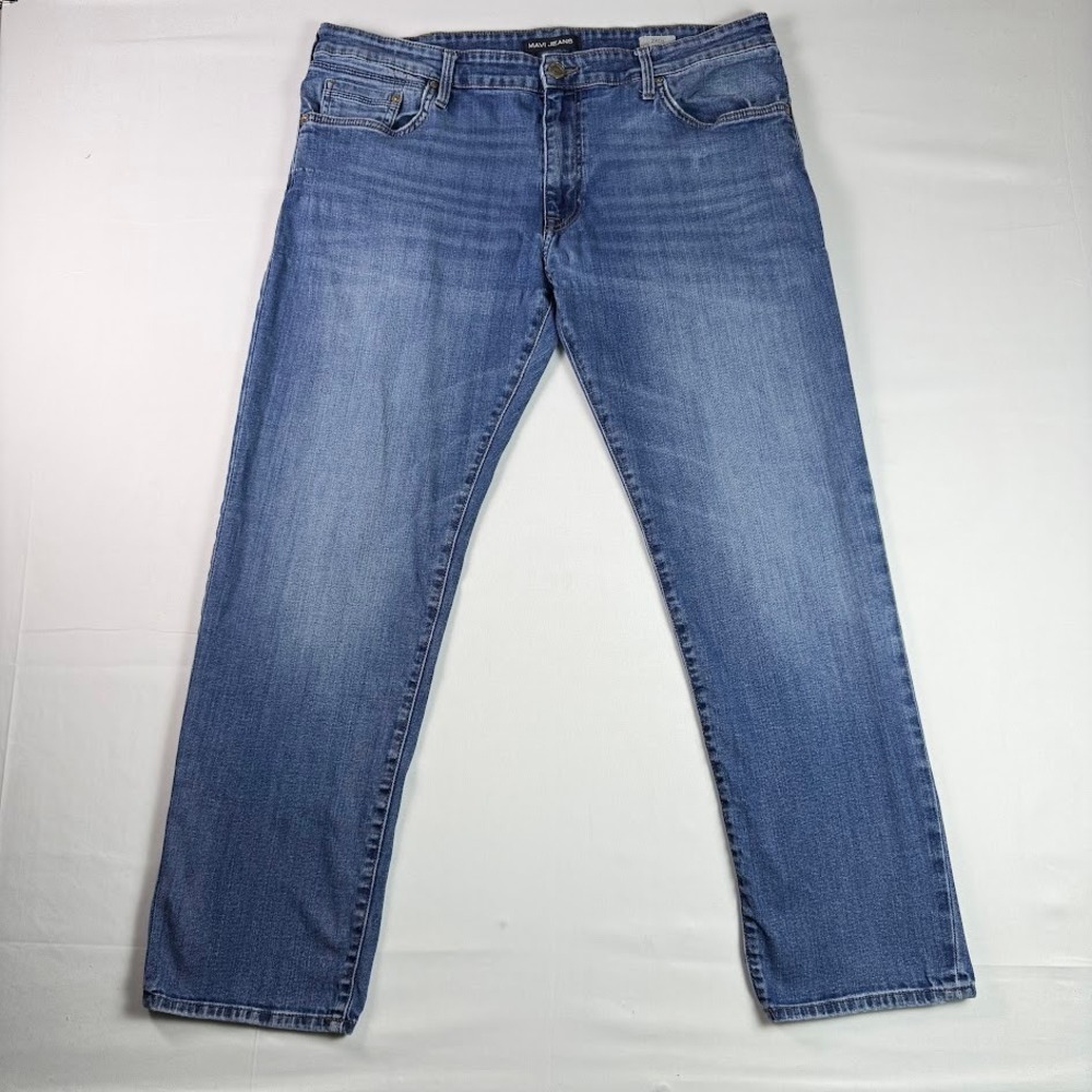 Mavi Jeans Zach Straight Leg Blue Denim Jeans Mens 38x30 Medium Wash Stretch